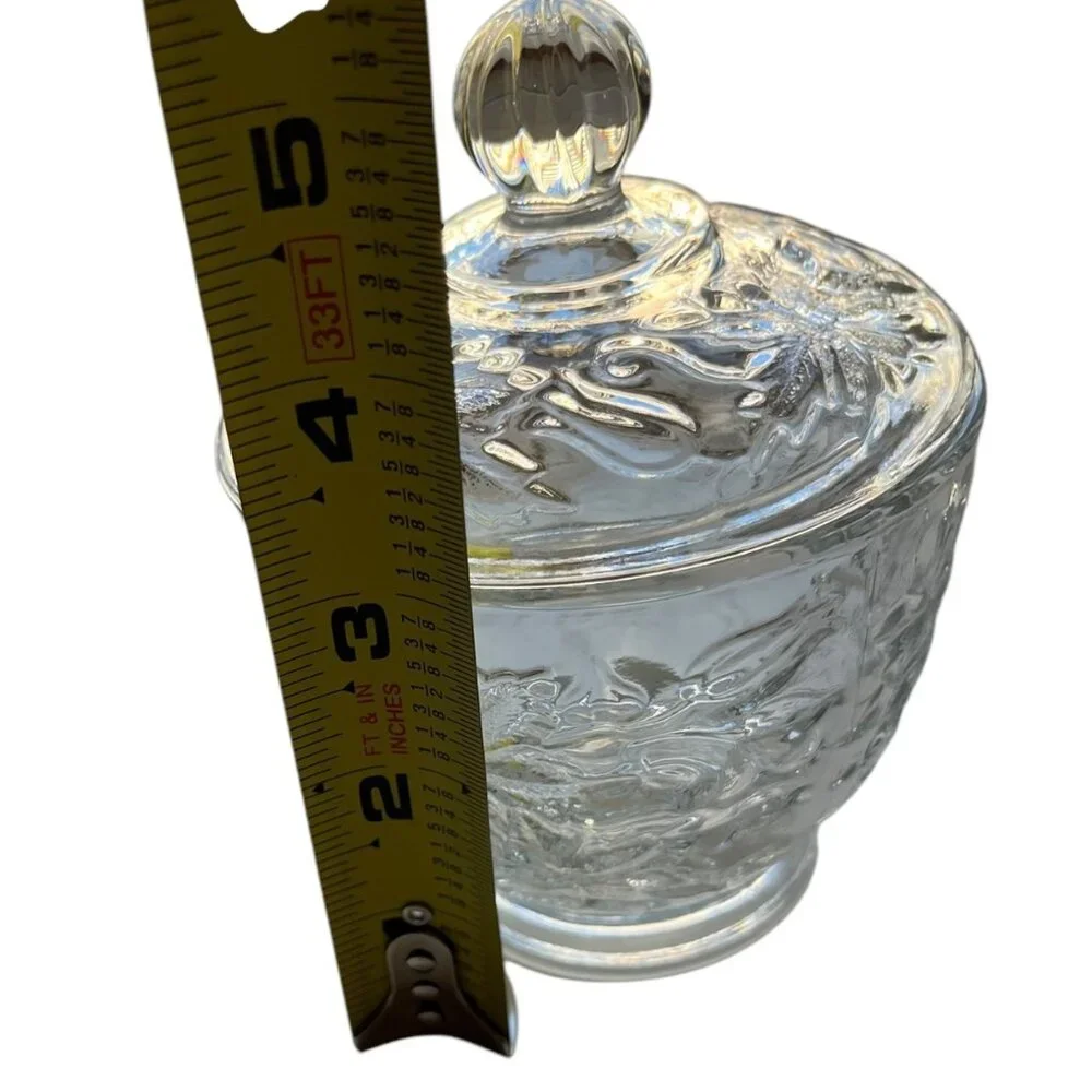 Princess House Fantasia Floral Clear Crystal Sugar Bowl and Lid 5